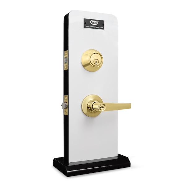Entry Door Lever Combo Lock Set With Deadbolt Set Of 6, Keyed Alike, Solid Brass, 6PK